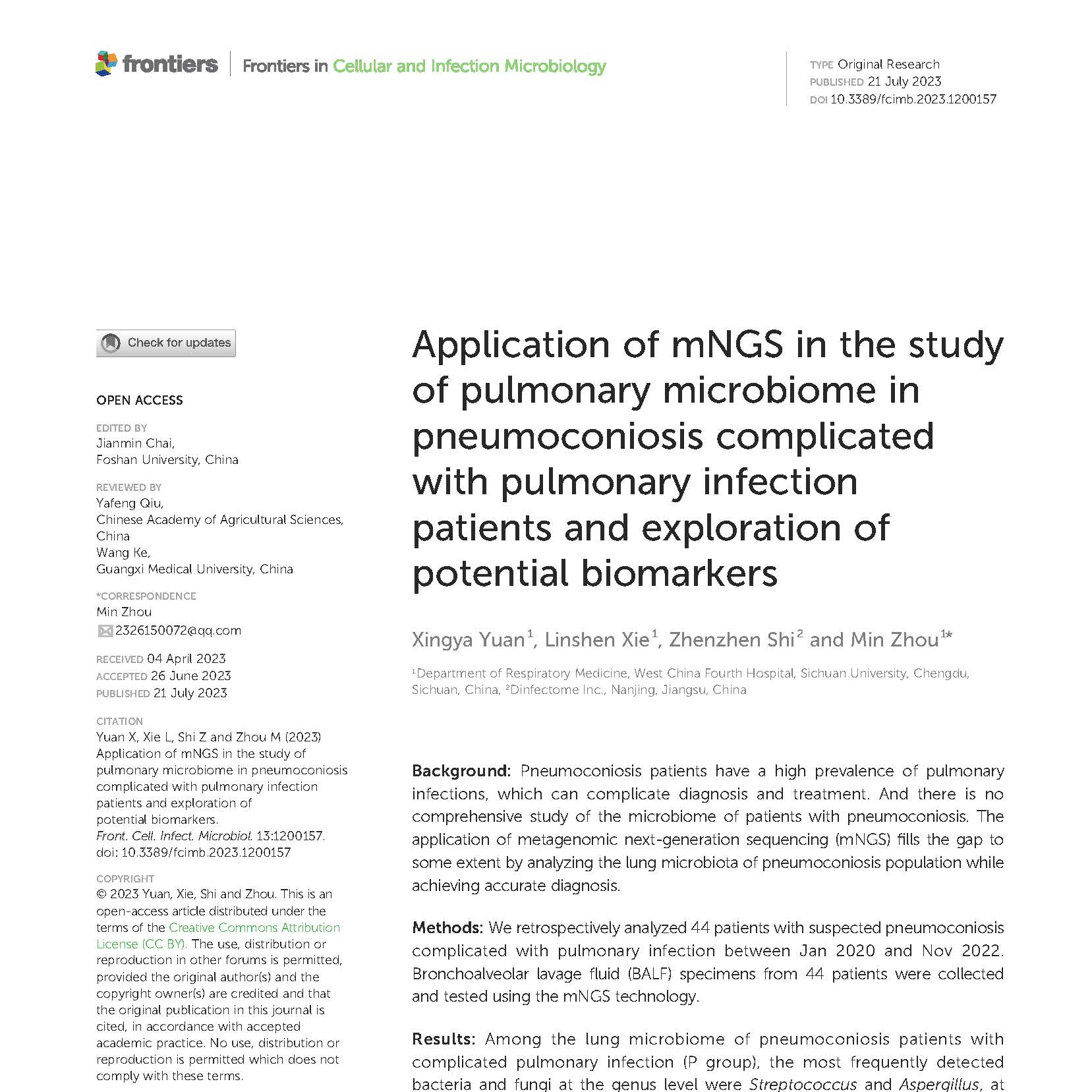 DC Academy | mNGS Reveals the Lung Microbiome of Patients with Pneumoconiosis and Infection