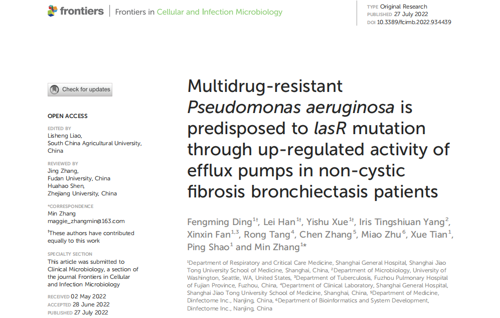 Dataset Academic | NGS reveals the mechanism of lasR mutation in multi-drug resistant Pseudomonas aeruginosa